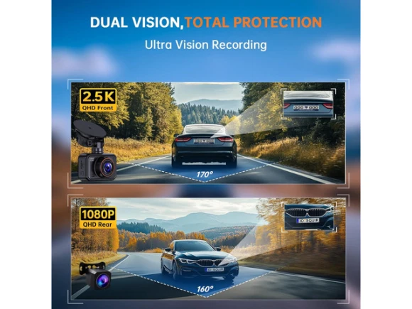 Dual Dash Camera — Dash Cam, Trisvision