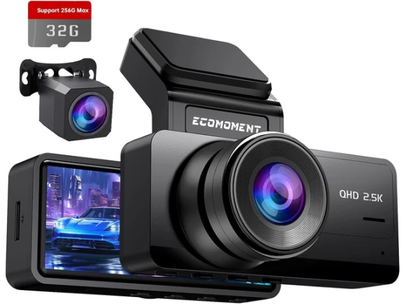 Front and Rear Dash Camera with 2.5K Resolution — Dash Cam, Trisvision