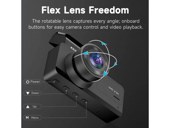 Front and Rear Dash Camera with 2.5K Resolution — Dash Cam, Trisvision
