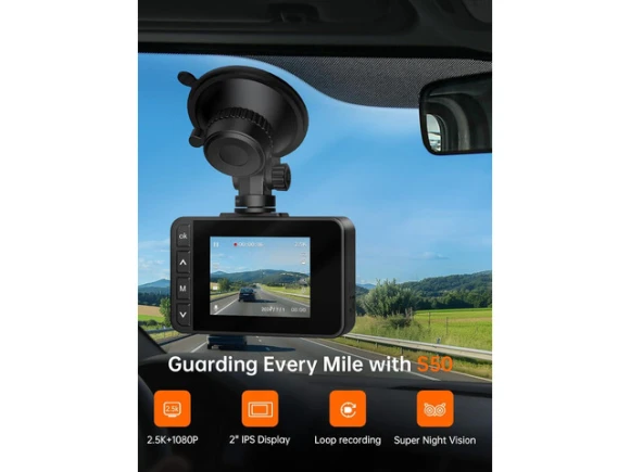 Front-and-Rear Dual Dash Camera — Dash Cam, Trisvision