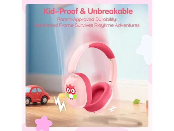 Kids Foldable Bluetooth Headphones with Microphone — Wireless Earbuds, LOBKIN