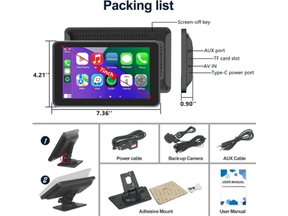 Portable Car Stereo — Car Infotainment System, Trisvision