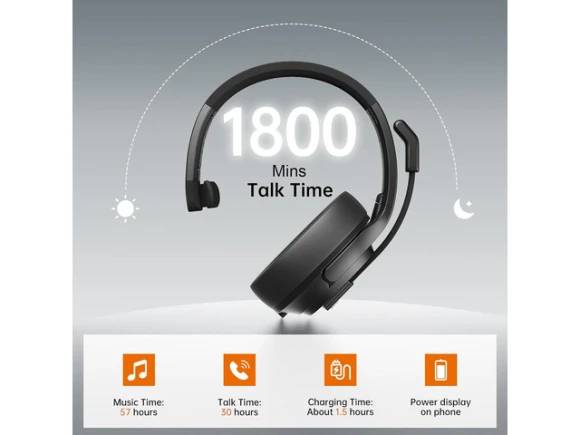 Trucker Bluetooth Headset — Wireless Earbuds, EKSA