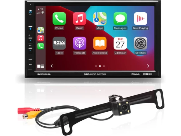 7-Inch Touchscreen Double DIN Car Stereo System with Apple CarPlay and Android Auto — Car Infotainment System, BOSS AUDIO SYSTEMS
