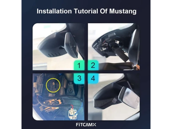Dash camera for Ford Mustang, 2019–2023, with 64GB card — Dash Cam, Fitcamx
