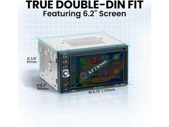 Double-DIN Car Stereo with 6.2-Inch Capacitive Touchscreen — Car Infotainment System, BOSS AUDIO SYSTEMS