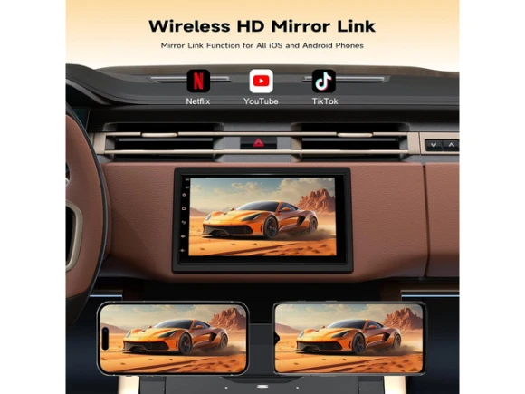 Double-DIN Car Stereo — Car Infotainment System, Trisvision