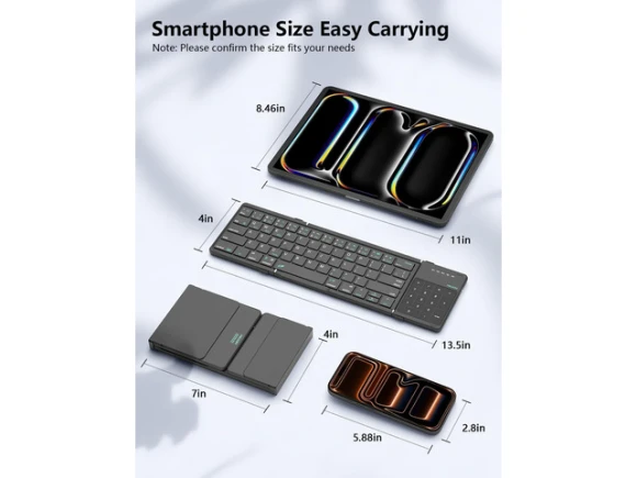 Foldable Bluetooth Keyboard with Touchpad and Number Pad — Bluetooth Keyboard, NILLKIN