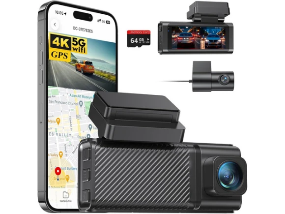 Front and Rear Dash Camera, 4K+2.5K, 2-Channel — Dash Cam, Trisvision