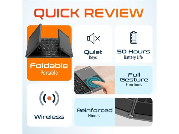 Foldable Bluetooth Keyboard with Touchpad — Bluetooth Keyboard, Delton