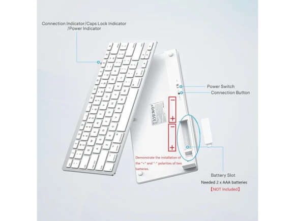 Silver Bluetooth Keyboard for Mac — Bluetooth Keyboard, OMOTON