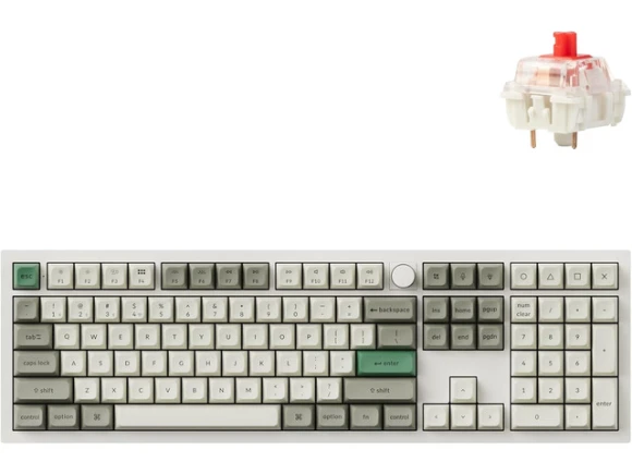 White Full-Size Custom Mechanical Keyboard — Bluetooth Keyboard, Keychron
