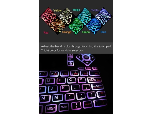 Wireless Keyboard with Touchpad and Colorful Backlighting — Bluetooth Keyboard, Trisvision