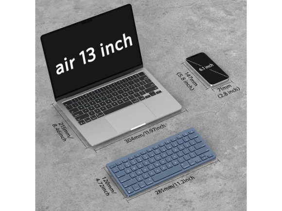Blue Wireless Keyboard for Mac — Bluetooth Keyboard, OMOTON