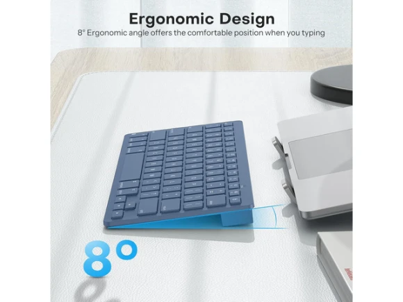 Blue Wireless Keyboard for Mac — Bluetooth Keyboard, OMOTON