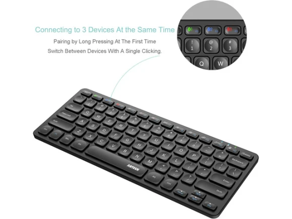 Bluetooth Keyboard with Media Hotkeys — Bluetooth Keyboard, Arteck