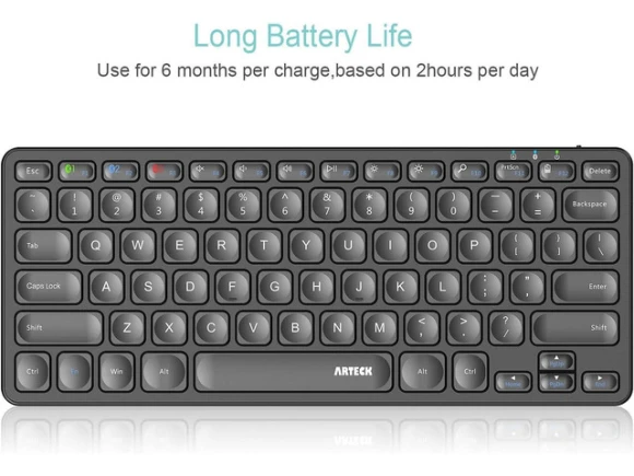 Bluetooth Keyboard with Media Hotkeys — Bluetooth Keyboard, Arteck