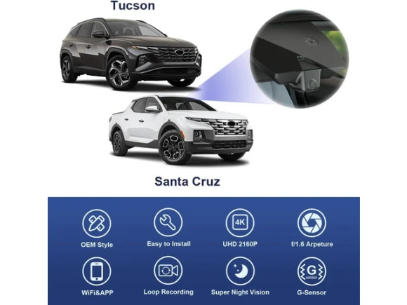 Dash Cam for Hyundai Santa Cruz and Tucson (2022–2025) — Dash Cam, Fitcamx
