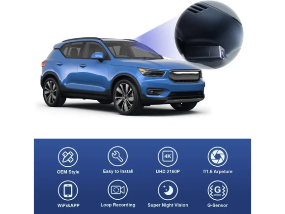 Dash Camera for Volvo XC40 and XC40 Recharge B4, B5, T4, T5, P8 (Model B) — Dash Cam, Fitcamx