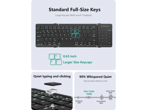 Foldable Bluetooth Keyboard, Black — Bluetooth Keyboard, NILLKIN