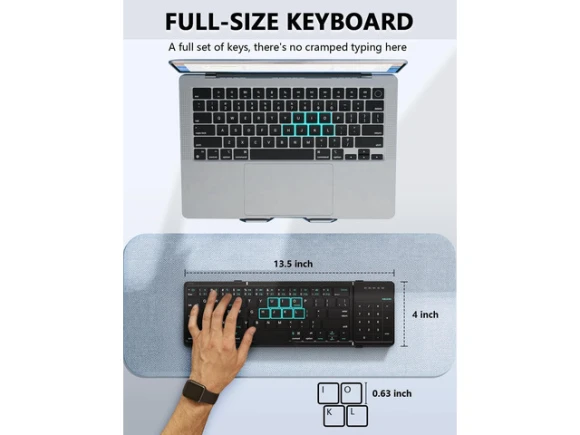 Foldable Bluetooth Keyboard with Touchpad and Numeric Keypad — Bluetooth Keyboard, NILLKIN
