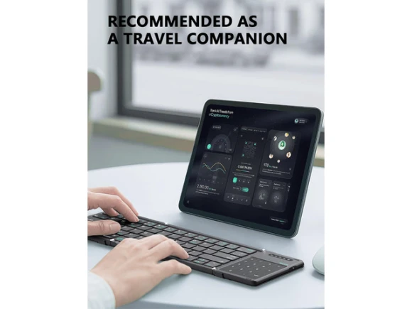 Foldable Bluetooth Keyboard with Touchpad and Numeric Keypad — Bluetooth Keyboard, NILLKIN