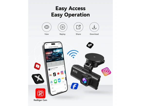 Front and Rear Dash Camera with 32GB Card — Dash Cam, REDTIGER