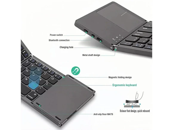 Grey Foldable Bluetooth Keyboard — Bluetooth Keyboard, Guiheng