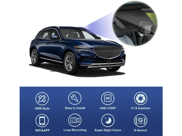 Vehicle Dash Camera with 64GB Card for Genesis GV70 — Dash Cam, Fitcamx