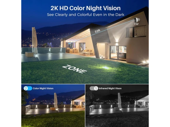 2K Battery-Powered Security Camera, 2 Pack — Security Camera, SUNIVISION
