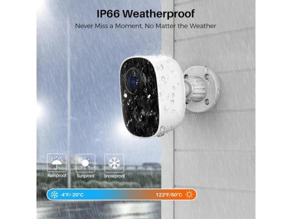 2K Battery-Powered Security Camera, 2 Pack — Security Camera, SUNIVISION