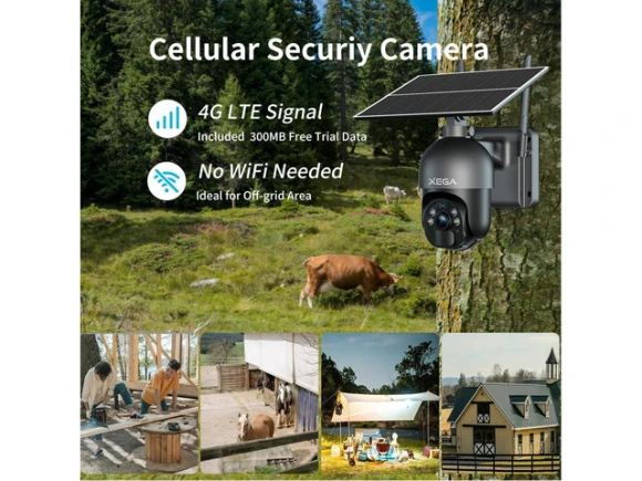 2K HD 4G LTE Solar Security Camera — Security Camera, Xega