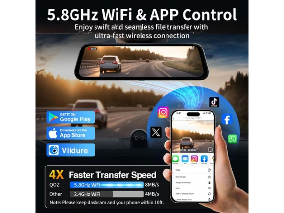 3-Channel Mirror Dash Camera, 4K/3K — Dash Cam, SUNIVISION