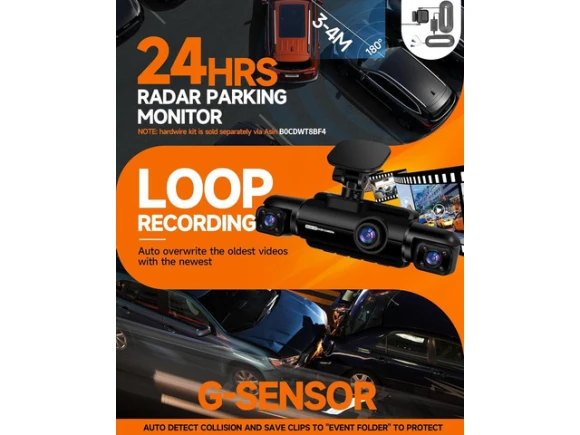 4-Channel Car Dash Camera with 64GB SD Card — Dash Cam, SUNIVISION