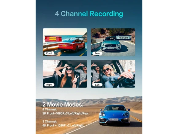 4-Channel Dash Cam with 128GB SD Card — Dash Cam, SUNIVISION