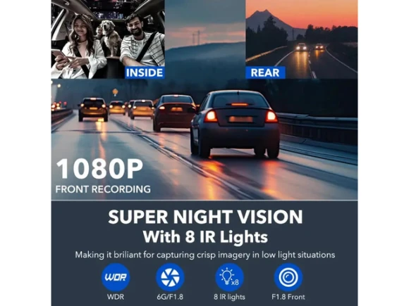 4-Channel Dash Camera with 64GB Card — Dash Cam, SUNIVISION