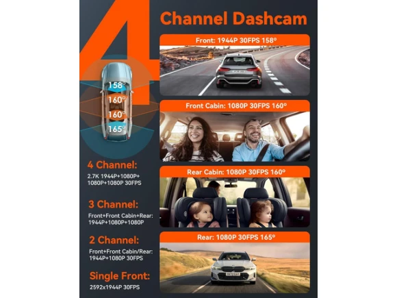 4-Channel Dash Camera with WiFi — Dash Cam, VANTRUE