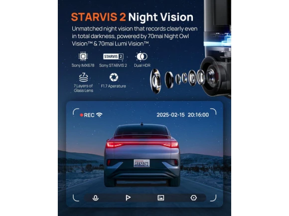 4K Omni X800 Dual Dash Camera — Dash Cam, 70mai