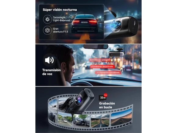 Dash Camera with 4K Front and 1080P Rear Cameras, 32GB Card — Dash Cam, REDTIGER