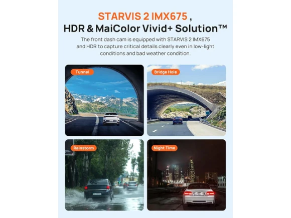 Front and rear dash camera with 64GB card — Dash Cam, 70mai