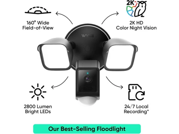 Outdoor Security Floodlight Camera, v2 — Security Camera, Wyze