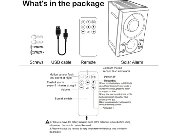 Solar Outdoor Motion Sensor Alarm — Motion Sensor, SUNIVISION