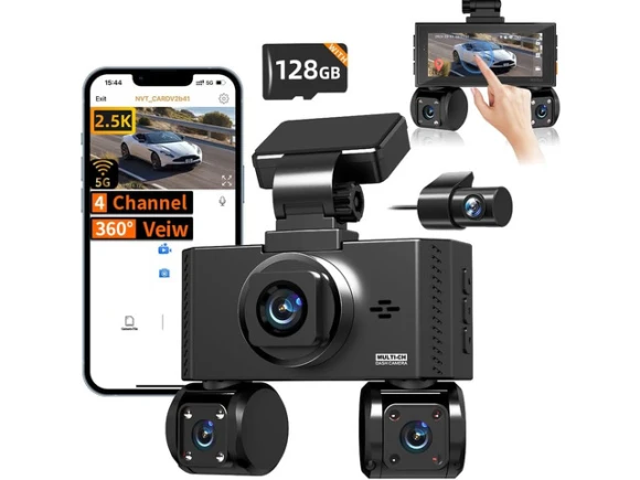 4-Channel Dash Camera with 2.5K QHD — Dash Cam, SUNIVISION