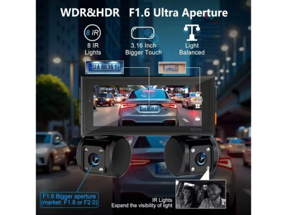4-Channel Dash Camera with 2.5K QHD — Dash Cam, SUNIVISION