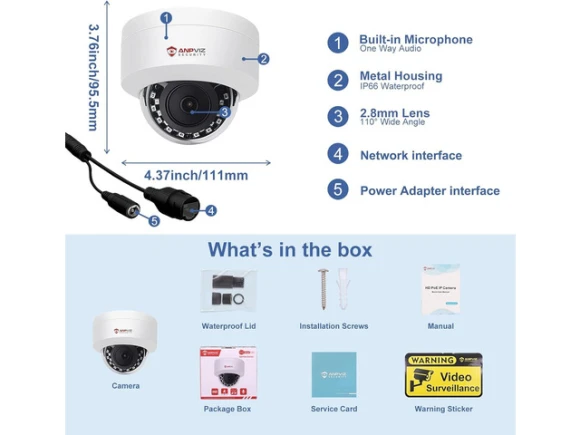 4MP PoE IP Dome Security Camera — Security Camera, Anpviz