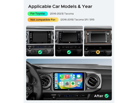 9-inch Car Radio Stereo Head Unit for Toyota Tacoma, 2016–2022, 64G — Car Infotainment System, SUNIVISION