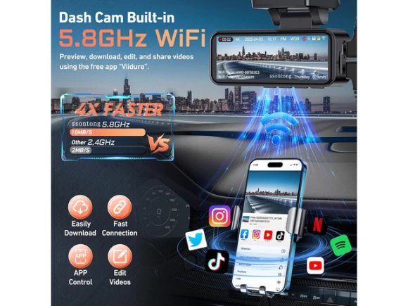 Front and Rear Dash Camera — Dash Cam, SUNIVISION
