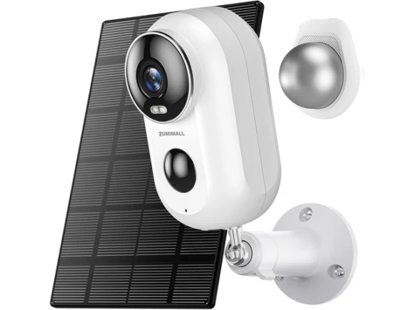 Solar-Powered Wireless Outdoor Security Camera — Security Camera, ZUMIMALL