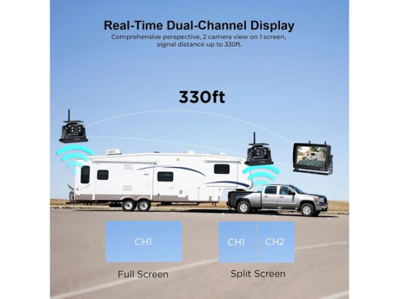 Wireless Backup Camera System with 7-Inch Monitor — Backup Camera, VOONOA