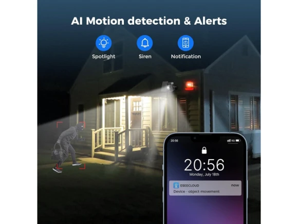 Wireless Outdoor Security Camera — Security Camera, Hiseeu